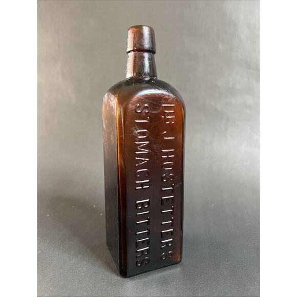Antique Hostetter Bitters Bottle-Amber Glass,Late 1800s ACW Era, Clean,Embossed - Picture 1 of 13